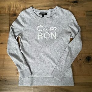 Banana Republic C'est Bon Embroidered Merino Wool Blend Sweater